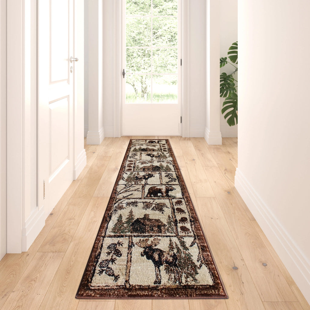 Cabin Style Area Rug Runner 2 Feet 2 Inch X 7 Feet 2 Inch D4371