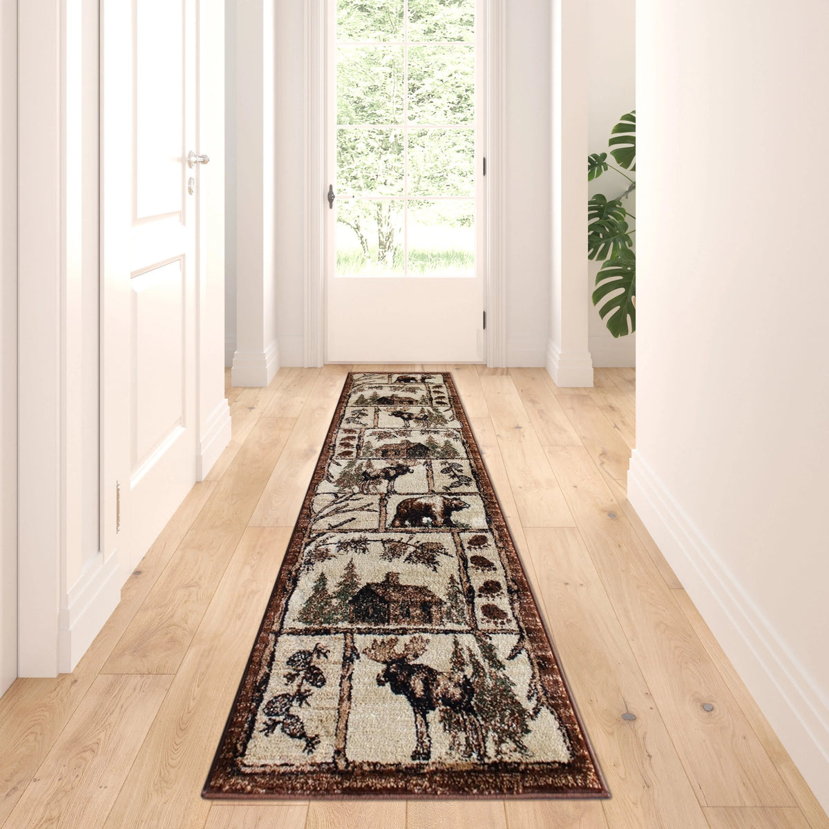 Cabin Style Area Rug Runner 2 Feet 2 Inch X 7 Feet 2 Inch D4371