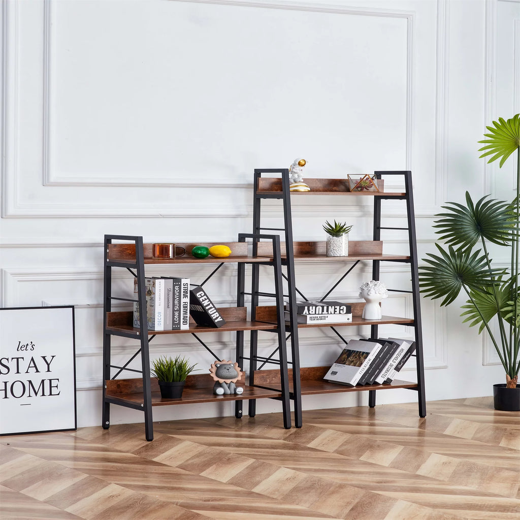 Brown 3&4 Tier Freestanding Bookshelf H306787