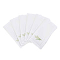 White Set of 6 Cotton Napkins with Dragonfly & Hemstitch Design B59650