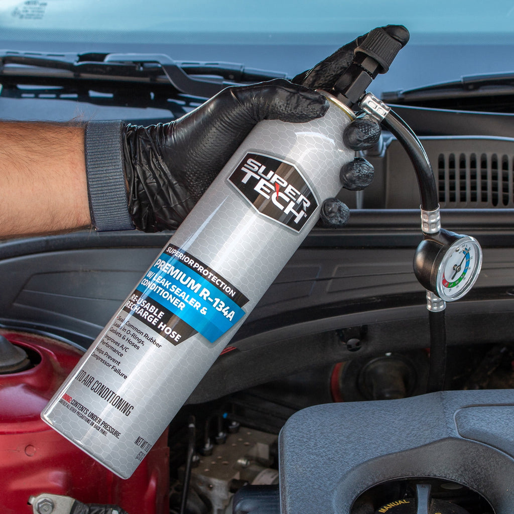 R-134a Automotive Refrigerant with Hose and Gauge, 18 oz F357165