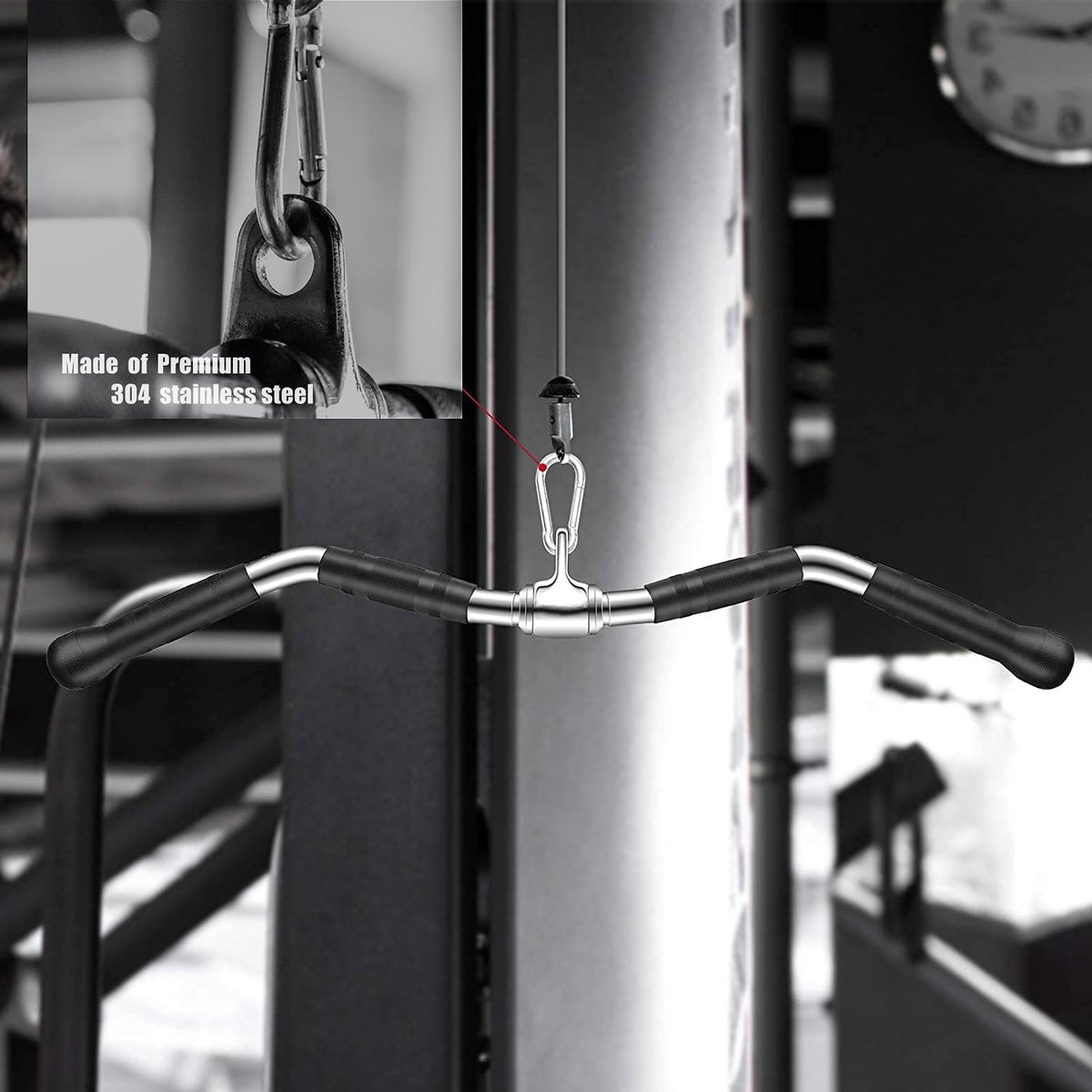 Silver LAT Pull Down Bar Cable Machine Attachment O32008